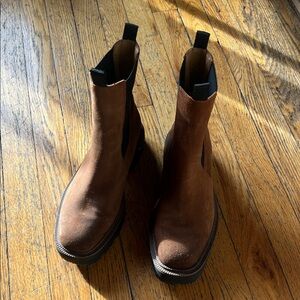 Sam Edelman Cognac Suede Chelsea Boots